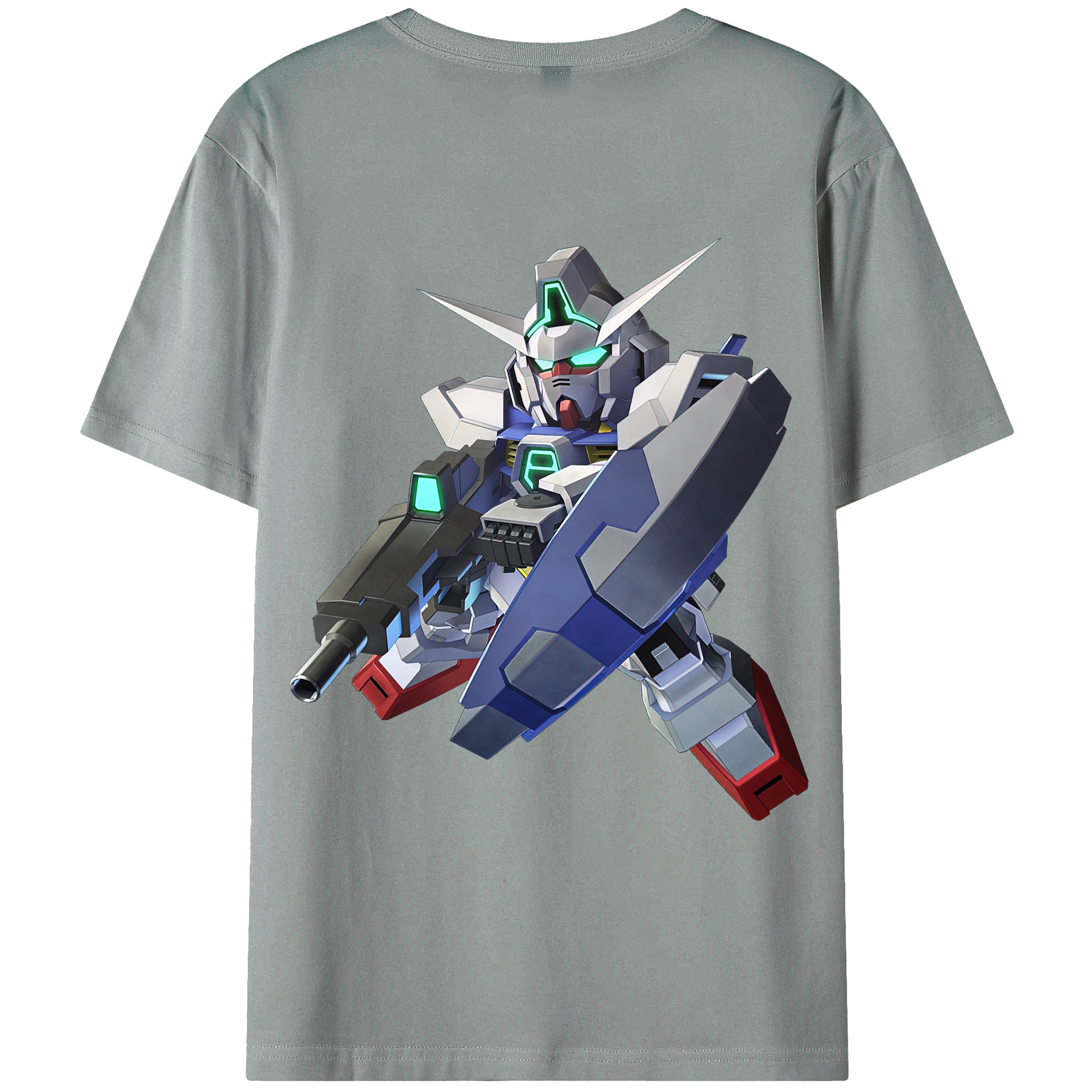 （画像用） 機動戦士ガンダム Mobile Suit Gundam 綿100％ メンズ半袖Tシャツ（バックプリント） 通気性